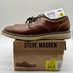 Steve Madden P-Jansen Cognac Brown Dress Oxford Shoes Size 8 | New in Box
